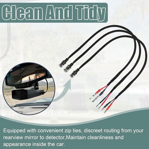 RJ11 كاشف الرادار سلك الطاقة مرآة سلك التوصيل الحنفية مجموعة من 3 تناسب مرافقة عيد الحب واحد Uniden Beltronics، مع جبل الصمامات المضمنة، in Kuwait