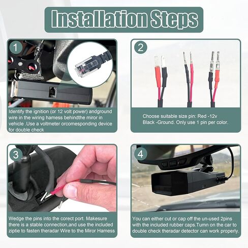RJ11 كاشف الرادار سلك الطاقة مرآة سلك التوصيل الحنفية مجموعة من 3 تناسب مرافقة عيد الحب واحد Uniden Beltronics، مع جبل الصمامات المضمنة، in Kuwait