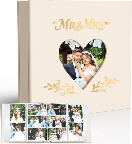 ألبوم صور الزفاف من Barsone Linen مقاس 4x6 مع 400 جيب (كتاب ذاكرة كبير الحجم قابل للتخصيص، غطاء منقوش مخصص، ألبوم صور الزفاف للخطوبة والهدايا وتذكار الذاكرة) in Kuwait