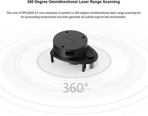 SLAMTEC RPLIDAR A1M8-360 Degree Laser Radar (LIDAR) for Robot Navigation, SLAM, and 2D Mapping - 12m Range, 5.5Hz Scan Frequency in Saudi Arabia