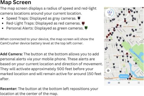Warns About Speed Cameras, Red Light Cameras in Real time via APP | Activated Automatically | Bluetooth Enabled Cam Crusher in Saudi Arabia