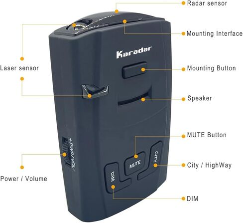 كاشفات الرادار للسيارات S360 الليزر الأمريكي KARADAR X K KA Bands VG-2 حماية الجبهة الخلفية LaserEye الشرطة الماسح الضوئي in Kuwait
