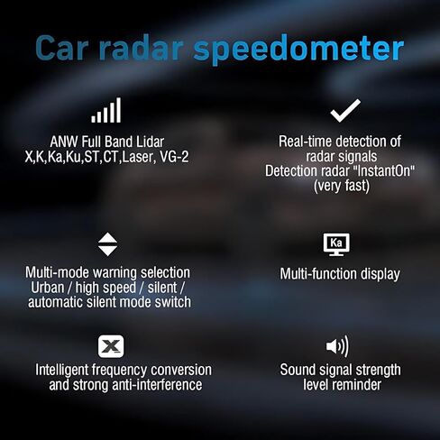 كاشف رادار/ليزر الشرطة RAD1000 للسيارات مع شاشة LED، نطاق X/K/Ka/KU/ST/CT والكشف عن الليزر، اكتشاف طويل المدى، ذاكرة كتم الصوت، أوضاع المدينة والطرق السريعة، مناعة VG-2، هدايا مثالية in Saudi Arabia