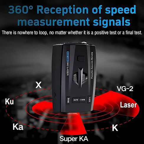 كاشف رادار/ليزر الشرطة RAD1000 للسيارات مع شاشة LED، نطاق X/K/Ka/KU/ST/CT والكشف عن الليزر، اكتشاف طويل المدى، ذاكرة كتم الصوت، أوضاع المدينة والطرق السريعة، مناعة VG-2، هدايا مثالية in Saudi Arabia