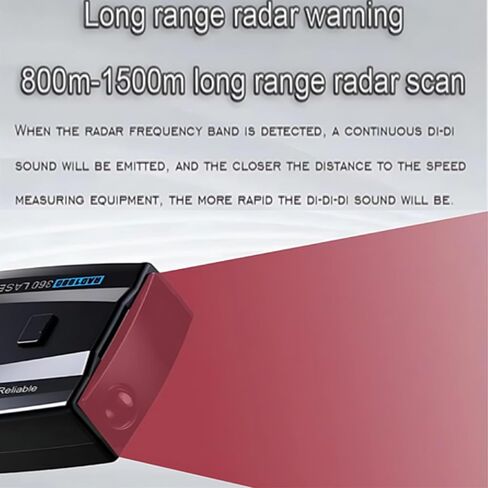 كاشف رادار/ليزر الشرطة RAD1000 للسيارات مع شاشة LED، نطاق X/K/Ka/KU/ST/CT والكشف عن الليزر، اكتشاف طويل المدى، ذاكرة كتم الصوت، أوضاع المدينة والطرق السريعة، مناعة VG-2، هدايا مثالية in Saudi Arabia