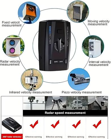 كاشف رادار/ليزر الشرطة RAD1000 للسيارات مع شاشة LED، نطاق X/K/Ka/KU/ST/CT والكشف عن الليزر، اكتشاف طويل المدى، ذاكرة كتم الصوت، أوضاع المدينة والطرق السريعة، مناعة VG-2، هدايا مثالية in Saudi Arabia