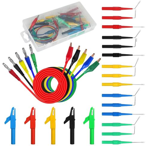 Linkstyle 30PCS Multimeter Test Leads Sets, Banana Plug Test Leads Alligator Clips, Back Piercing Probe Kit with Box for Automotive Diagnostics Electronics in Kuwait