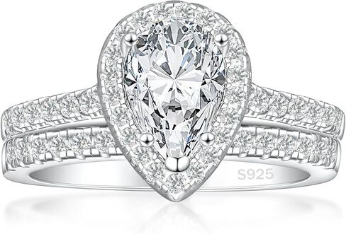 3CT 925 فضة خواتم الخطبة للنساء الزمرد قطع سوليتير مكعب زركونيا الزفاف وعد خواتم لها حجم 4-11 in Kuwait