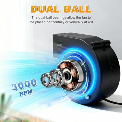 KUNRISE BBQ 97mm × 33mm Blower Fan, High Airflow 110V 120V Variable Speed Centrifugal Fan with AC Plug for Camping, Charcoal Ignition, Outdoor Cooking, Fireplace, Bellows or Wood Stove in Saudi Arabia