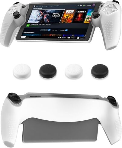 حافظة واقية GLDRAM لمشغل PlayStation Portal Remote Player، غطاء حماية كامل من السيليكون مع 4 مقابض إبهام غير قابلة للانزلاق لملحقات بوابة PS، غير مشوهة ولا تصفر - أبيض in Kuwait