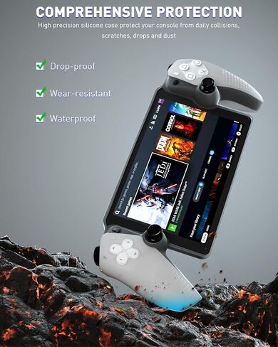 حافظة واقية GLDRAM لمشغل PlayStation Portal Remote Player، غطاء حماية كامل من السيليكون مع 4 مقابض إبهام غير قابلة للانزلاق لملحقات بوابة PS، غير مشوهة ولا تصفر - أبيض in Kuwait