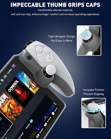 حافظة واقية GLDRAM لمشغل PlayStation Portal Remote Player، غطاء حماية كامل من السيليكون مع 4 مقابض إبهام غير قابلة للانزلاق لملحقات بوابة PS، غير مشوهة ولا تصفر - أبيض in Kuwait