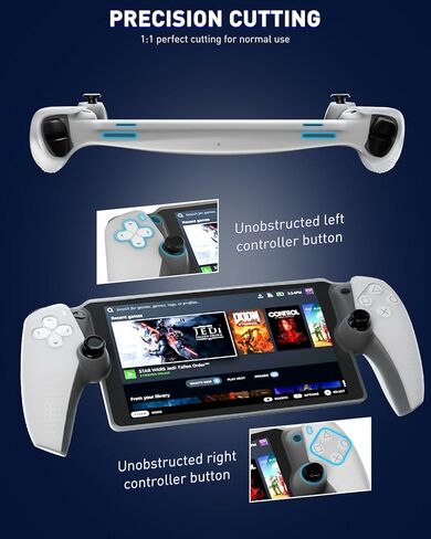 حافظة واقية GLDRAM لمشغل PlayStation Portal Remote Player، غطاء حماية كامل من السيليكون مع 4 مقابض إبهام غير قابلة للانزلاق لملحقات بوابة PS، غير مشوهة ولا تصفر - أبيض in Kuwait