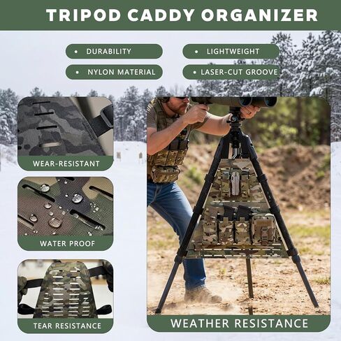 منظم حامل ثلاثي القوائم، مناسب للرماية/الصيد/NRL/PRS - منظم حامل ثلاثي القوائم محمول مع فتحات وصول سريعة للحفاظ على المعدات في متناول اليد، متين، مقاوم للتآكل، وخفيف الوزن. (حامل ثلاثي القوائم غير متضمن) in Kuwait