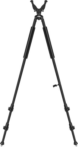 CVLIFE Shooting Bipod Tripod with 360° V Yoke Rest, Adjustable Shooting Stick Rifle Bipod Tripod with Lever Locks, Lightweight Hunting Rest for Outdoor, Universal Shooting Rest for Rifles, Black in Saudi Arabia