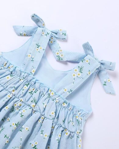 SANMIO Toddler Baby Girl Clothes Floral Summer Outfits Ruffle Sleeveless Tops with Wide Leg Pants Clothing Set for 1-5T in Saudi Arabia