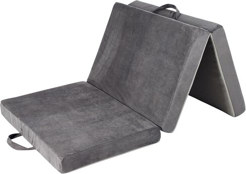 Tri-fold Memory Foam Mattress,Handle & Non-Slip Bottom, 4 inch Single Folding Mattress with Washable Covers, Travel Camping and Yoga Mat,75" x 38" x 4" in Kuwait