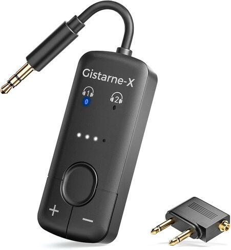 Bluetooth 5.3 Audio Transmitter with Qualcomm aptX Adaptive, Dual Device Support, 35Hr Battery Life, 3.5mm AUX for Travel, Flight, Gym in Saudi Arabia