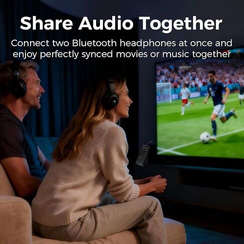 Bluetooth 5.3 Audio Transmitter with Qualcomm aptX Adaptive, Dual Device Support, 35Hr Battery Life, 3.5mm AUX for Travel, Flight, Gym in Saudi Arabia