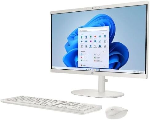 كمبيوتر مكتبي HP 22-DG00 مقاس 21.45 بوصة FHD الكل في واحد، Intel Core N200، ذاكرة الوصول العشوائي 8 جيجابايت، 128 جيجابايت SSD، Windows 11 Home، أبيض (متجدد) in Kuwait