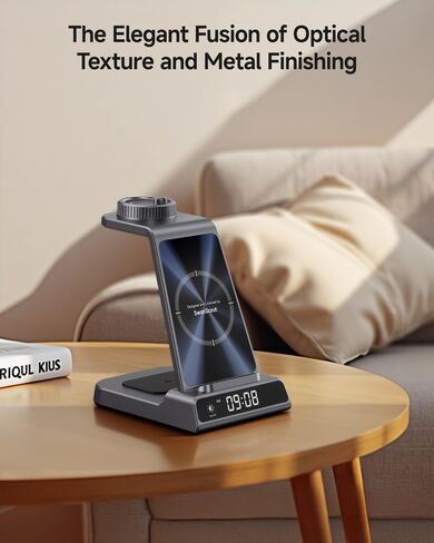 شاحن لساعة جارمين، محطة شحن لاسلكية 3 في 1 لـ Vivoactive/Venu/Forerunner/Instinct/Fenix/Epix، حامل شاحن لهاتف Samsung S25/S24، لهاتف iPhone، لـ AirPods، لـ Galaxy Buds3 (بدون محول) in Saudi Arabia