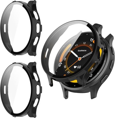 2 Pack for Garmin Venu 3 45mm Screen Protector Case [Full Coverage], Hard PC Bumper All-Around Protective Accessories for Garmin Venu 3 Built-in Tempered Glass Film in Saudi Arabia