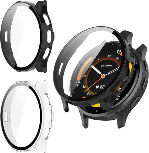 2 Pack for Garmin Venu 3 45mm Screen Protector Case [Full Coverage], Hard PC Bumper All-Around Protective Accessories for Garmin Venu 3 Built-in Tempered Glass Film in Saudi Arabia