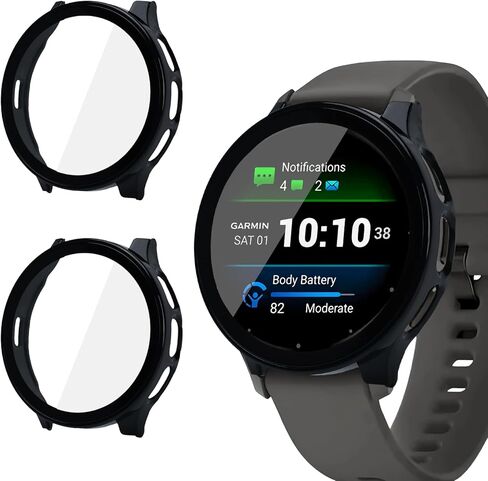 Liuyuxi 2 Pack Screen Protector Case Compatible with Garmin Venu 3s(41mm),Hard PC Bumper Full Coverage Protective Accessories with Tempered Glass. Anti-Scratch, Anti-Bump. in Saudi Arabia