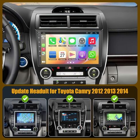 (8Core + 64GB) 10.2 Inch QLED Touch Screen Car Radio for Toyota Camry 2012 2013 2014 with Carplay and Android Auto,Android 13 Camry Stereo Support Bluetooth,WiFi,GPS,FM Radio,Backup Camera & SWC in Saudi Arabia