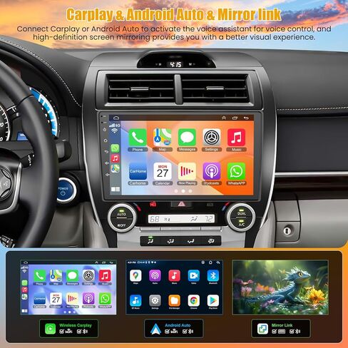 (8Core + 64GB) 10.2 Inch QLED Touch Screen Car Radio for Toyota Camry 2012 2013 2014 with Carplay and Android Auto,Android 13 Camry Stereo Support Bluetooth,WiFi,GPS,FM Radio,Backup Camera & SWC in Saudi Arabia