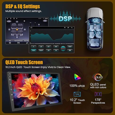 (8Core + 64GB) 10.2 Inch QLED Touch Screen Car Radio for Toyota Camry 2012 2013 2014 with Carplay and Android Auto,Android 13 Camry Stereo Support Bluetooth,WiFi,GPS,FM Radio,Backup Camera & SWC in Saudi Arabia