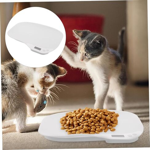 مقياس Kisangel Pet الرقمي مع شاشة LED لقياس الوزن الإلكتروني عالي الدقة للجراء والقطط، مقياس متعدد الاستخدامات للحيوانات الأليفة لتتبع النمو الدقيق in Kuwait
