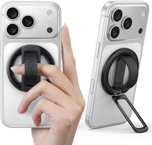 حامل مقبض هاتف مغناطيسي من Lamicall لـ MagSafe - [حلقة سيليكون ناعمة] حامل حلقي من سبائك الزنك للهاتف الخلوي العمودي، ملحقات قبضة يد مغناطيسية لسلسلة iPhone 12-17، أخرى مع حلقة معدنية in Saudi Arabia