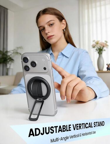 حامل مقبض هاتف مغناطيسي من Lamicall لـ MagSafe - [حلقة سيليكون ناعمة] حامل حلقي من سبائك الزنك للهاتف الخلوي العمودي، ملحقات قبضة يد مغناطيسية لسلسلة iPhone 12-17، أخرى مع حلقة معدنية in Saudi Arabia