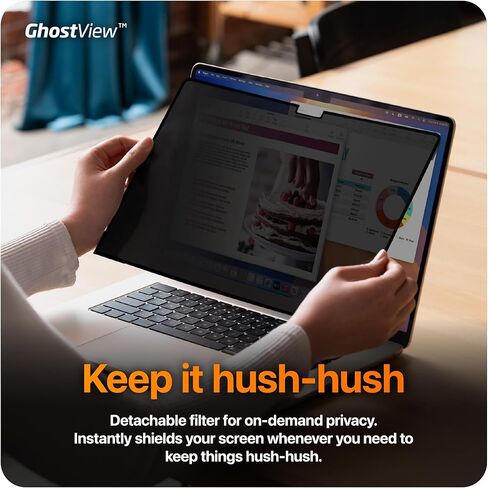 واقي شاشة للخصوصية فائق النحافة وقابل للفصل من UPPERCASE GhostView، تقنية لصق الهواء الخالية من الفقاعات، غير مغناطيسي، متوافق مع 2021+ MacBook Pro 16 بوصة، M4/M3/M2/M1 Pro/Max in Saudi Arabia