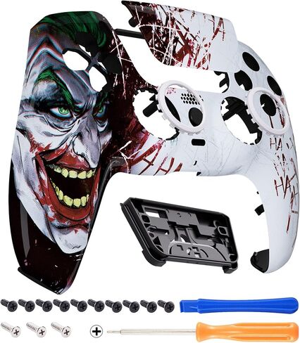 eXtremeRate Luna Redesigned Front Shell Touchpad Compatible with ps5 Controller BDM-010 020 030 040 050 060, Clown Hahaha Replacement Faceplate Case Cover Compatible with ps5 Controller in Saudi Arabia