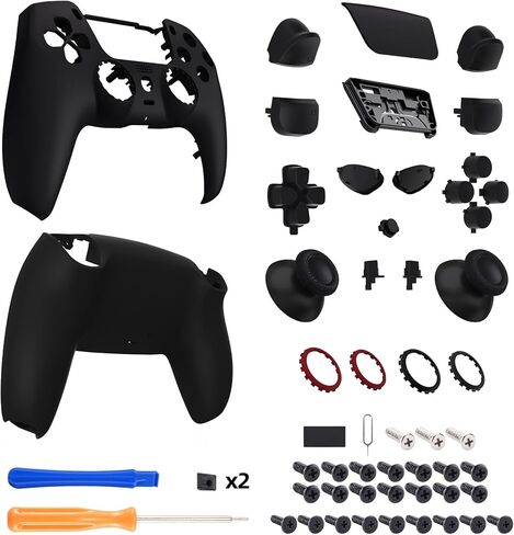 مجموعة كاملة من أزرار غطاء لوحة اللمس المعاد تصميمها من eXtremeRate Luna متوافقة مع وحدة تحكم ps5 BDM-030 040 050 060، حافظة سفلية بديلة سوداء مخصصة متوافقة مع وحدة تحكم ps5 in Saudi Arabia
