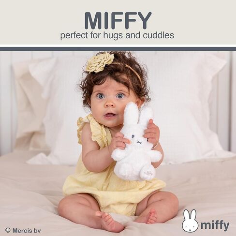 Kids Preferred Miffy Baby 5" Rattle - Super Soft Plush Toy, Full Body Rattle Design, Embroidered Details, Miffy Logo on paw pad, Ages 0 Months and Up in Saudi Arabia