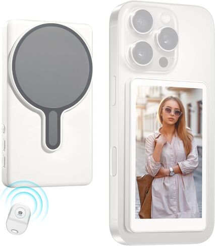 شاشة شاشة VLOG Selfie Monitor Selfie Magnetic ، التسجيل اللاسلكي 1080 بكسل ، شاشة Selfie Camera ذات الكاميرا الخلفية مع جهاز التحكم عن بُعد Bluetooth ، للبث المباشر الخاص in Kuwait