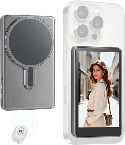 شاشة شاشة VLOG Selfie Monitor Selfie Magnetic ، التسجيل اللاسلكي 1080 بكسل ، شاشة Selfie Camera ذات الكاميرا الخلفية مع جهاز التحكم عن بُعد Bluetooth ، للبث المباشر الخاص in Kuwait