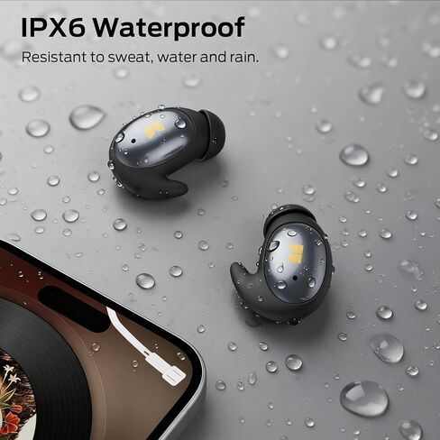 سماعات أذن Monster Sleep Ear100، سماعات رأس للنوم مع صوت ستيريو، تصميم للنوم الجانبي، وقت تشغيل 32 ساعة، بلوتوث 6.0، إلغاء الضوضاء ENC، سماعات أذن صغيرة مقاومة للماء IPX6، أسود in Kuwait