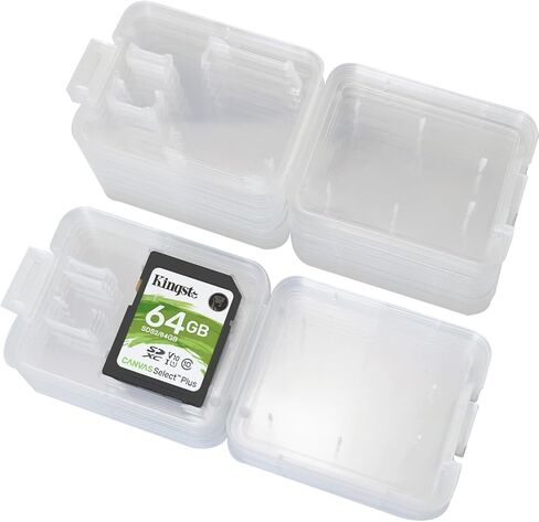 MEETOOT 20PCS SD/TF Card Storage Plastic Box Portable Photography Storage Accessories 52x42x8mm Computer Memory Card Case in Saudi Arabia