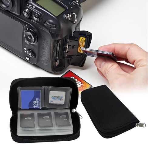 1pc Portable Multi-Function PVC Camera Card Storage Case - Securely Store CF, SD & Switch Memory Cards in Saudi Arabia