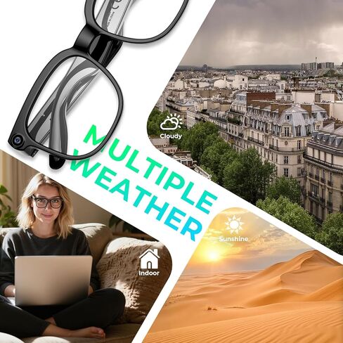 نظارات ذكية للترجمة بتقنية الذكاء الاصطناعي مع كاميرا، نظارات تسجيل فيديو عالية الدقة 4K 800 واط مع صوت للرجال والنساء مع 155 لغة ولهجة، دردشة GPT، تشغيل الموسيقى ومكالمات بدون استخدام اليدين للاجتماعات والسائق والسفر in Kuwait