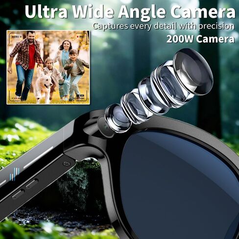 Smart Glasses with Camera,Bluetooth AI Sunglasses,Translation/Voice Control/Music Play for Travel, Conferences & Vlogging Unisex in Saudi Arabia