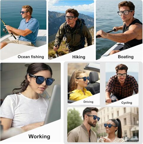 Smart Glasses with Camera,Bluetooth AI Sunglasses,Translation/Voice Control/Music Play for Travel, Conferences & Vlogging Unisex in Saudi Arabia