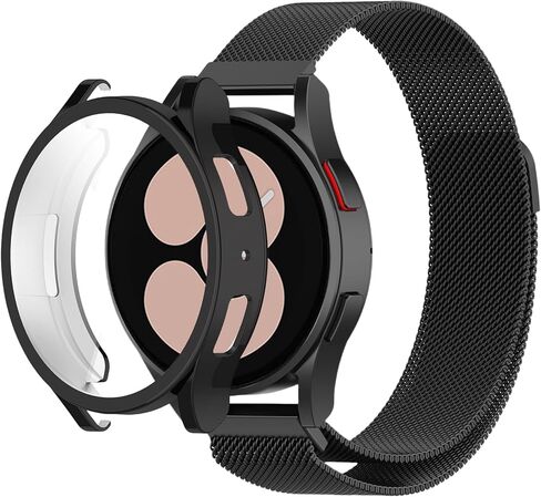 سوار شبكي من الفولاذ المقاوم للصدأ مع مشبك مغناطيسي، جراب TPU متوافق مع ساعة Samsung Galaxy Watch 5 مقاس 40 مم و44 مم in Kuwait