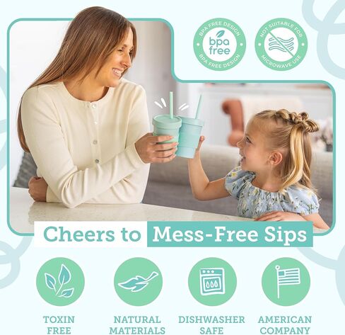 Grow Forward Bamboo Kids Cups with Lids and Straws - 10oz Drinking Cups for Kids with Childproof Twist Lids & Silicone Straws - Eco Friendly, BPA Free, Non Toxic & Dishwasher Safe - Rainforest in Saudi Arabia