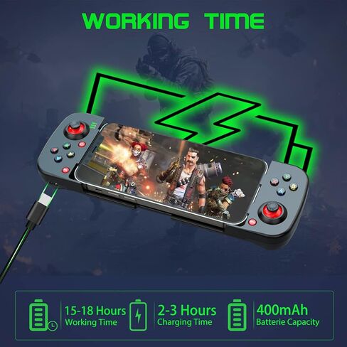 وحدة تحكم ألعاب Megadream المحمولة لجهاز iPhone iOS Android PC: تعمل مع iPhone13/12/11/X، iPad، Samsung Galaxy، Motorola، TCL، Tablet، Apex Legends، Call of Duty - (أسود + رمادي) in Saudi Arabia