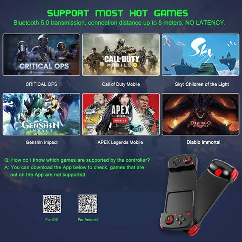وحدة تحكم ألعاب Megadream المحمولة لجهاز iPhone iOS Android PC: تعمل مع iPhone13/12/11/X، iPad، Samsung Galaxy، Motorola، TCL، Tablet، Apex Legends، Call of Duty - (أسود + رمادي) in Saudi Arabia